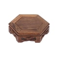 thumbnail image 1 of Hexagonal Teapot Bonsai Base, Vases Plants Sculpture Wooden Display Brackets, 1 of 7