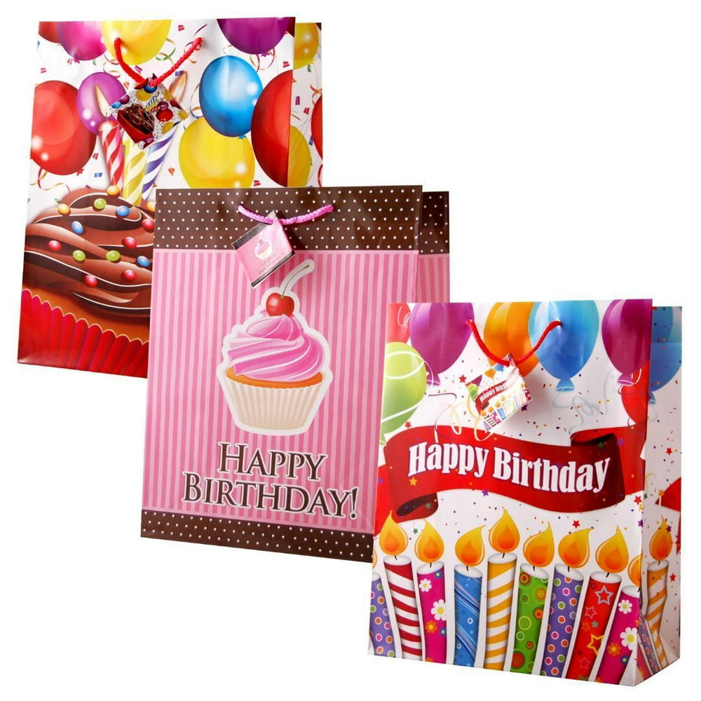 Bulk Buys Large Happy Birthday 2 Gift Bags Gloss Case of 24