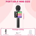 thumbnail image 2 of Syenll Kids Microphone, Wireless Microphone with LED Lights, Portable Singing Toys Gifts for Kids and Adults, Black, 2 of 9