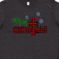 thumbnail image 4 of Inktastic Merry Christmas Buffalo Plaid Cross with Snowflakes Youth T-Shirt, 4 of 5