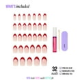 thumbnail image 4 of Kiss Core French Tip Press On Nails Almond, ‘Optimistic’, Red, Medium Length, 32 Count, 4 of 12