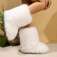 thumbnail image 2 of Women's Faux fur Boot Furry Fluffy Short Snow Boot Mid-Calf Boots Warm Comfortable Outdoor Flat Shoes, 2 of 7