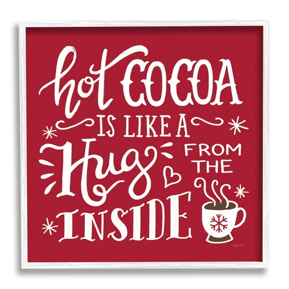 Stupell Industries Hot Cocoa Hugs Phrase Chocolate Winter Beverage, 24 x 24, Design by Mary Urban