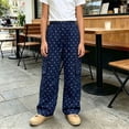 thumbnail image 7 of HAOTAGS Girls Cargo Pants (5-16) Wide Leg Drawstring Elastic Waist Multi-Pocket Loose Casual Trousers Navy Size 7, 7 of 7