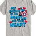 thumbnail image 3 of Marvel Captain America - My Shield Valentine - Toddler and Youth Short Sleeve Graphic T-shirt, 3 of 5