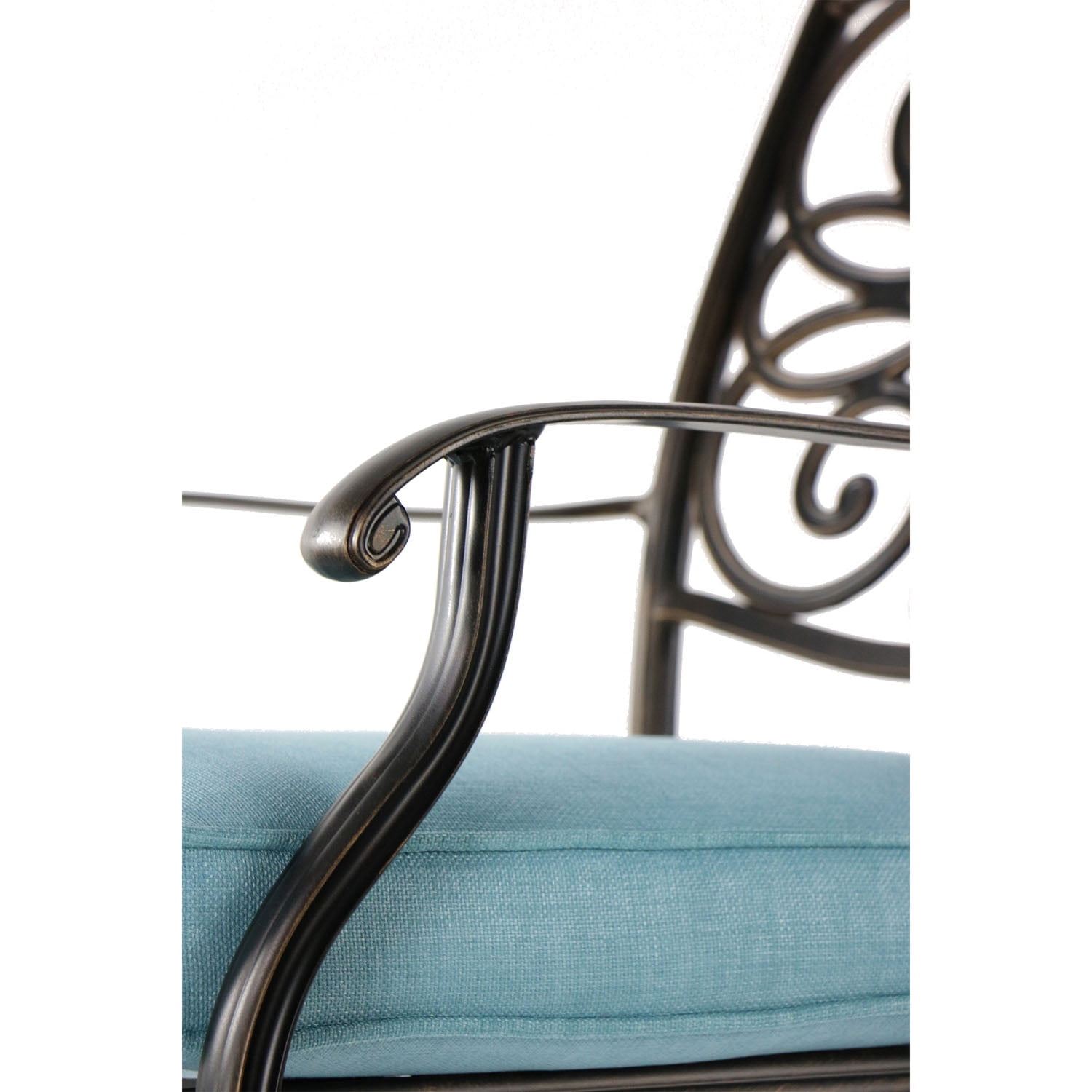 Hanover 5-Pieces Fabric Aluminum Rust Resist Dining Furniture Sets Blue