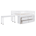 thumbnail image 5 of Tcbosik Loft Bed with Rolling Desk, Open Shelves and 4 Storage Drawers, Full Size Wood Bed Frame with Ladder and Guardrail, No Box Spring Needed, White, 5 of 9