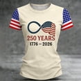 thumbnail image 2 of NMMUED 4th of July Shirts Women 1776-2026 Faith Freedom 250 Years Red White and Blue Shirts for Women Going Out Tops for Women Tunic Tops 4th of July Gifts Beige M, 2 of 3