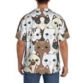 thumbnail image 7 of PAYOHTO Funny Cartoon Cats Pattern Mens Hawaiian Casual Short-sleeved Shirt Tropical Summer Beach Button Down Shirts, 7 of 7