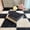 Beige+black, variant on 12pcs Carpet Squares Puzzle Floor Mat, Plush Interlocking Carpet Tiles, Anti Slip EVA Foam Jigsaw Floor Tiles, Build A Safe Area for Bedroom Playroom (Beige+Black)
