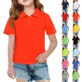 thumbnail image 5 of Mfakffe Toddler Girls Polo Shirt Back To School Casual School Uniform Short Sleeve Collared T Shirts Cute Top(Navy,8-9 Years), 5 of 5