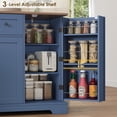 thumbnail image 2 of Homfa 54.3"W Kitchen Storage Cabinet with Adjustable Spice Racks, 4 Door Buffet Sideboard with Large Drawer, Coffee Bar for Dining Room, Blue & Brown, 2 of 7