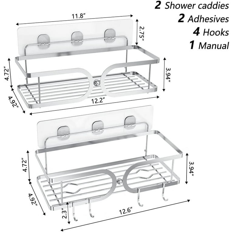 Shower Caddy, 4-Pack Shower Shelves with Soap Dish Holder, No Drilling –  Roby's Flowers & Gifts