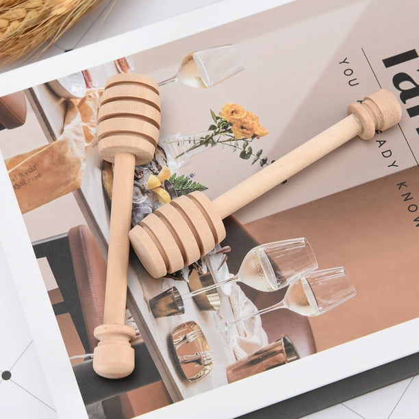 50Pcs/set Wooden Mini Jam Honey Dipper Jar Stirring Stick