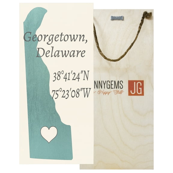JennyGems Georgetown, Delaware Nautical Real Wood Sign | Made in USA