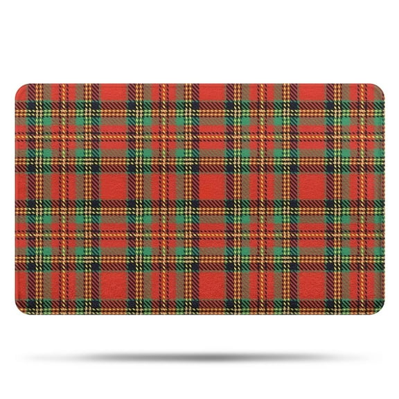 Red Green Checkerboard Checkered Pattern Bathroom Rugs Mat,Non Slip Microfiber Bathroom Rug,Rubber Backing,Soft Bathroom Mats for Bathroom Floor,Tub and Shower,20x32in(50x80cm)