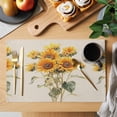 thumbnail image 2 of Summer Sunflower Placemats Set of 1, Vintage Plant Yellow Flower Linen Texture Non-Slip Place Mats Washable Table Mats for Kitchen Dining Table Decorations Indoor/Outdoor, 2 of 9