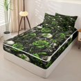 thumbnail image 2 of Homewish Hipple Sugar Skull Zipper Twin Comforter Sets with Fitted Sheet and 2 Pillowcases,Green Rose Floral Zipper Bedding Set,Happy Halloween Bed Set,Black Reversible,4pcs, 2 of 8