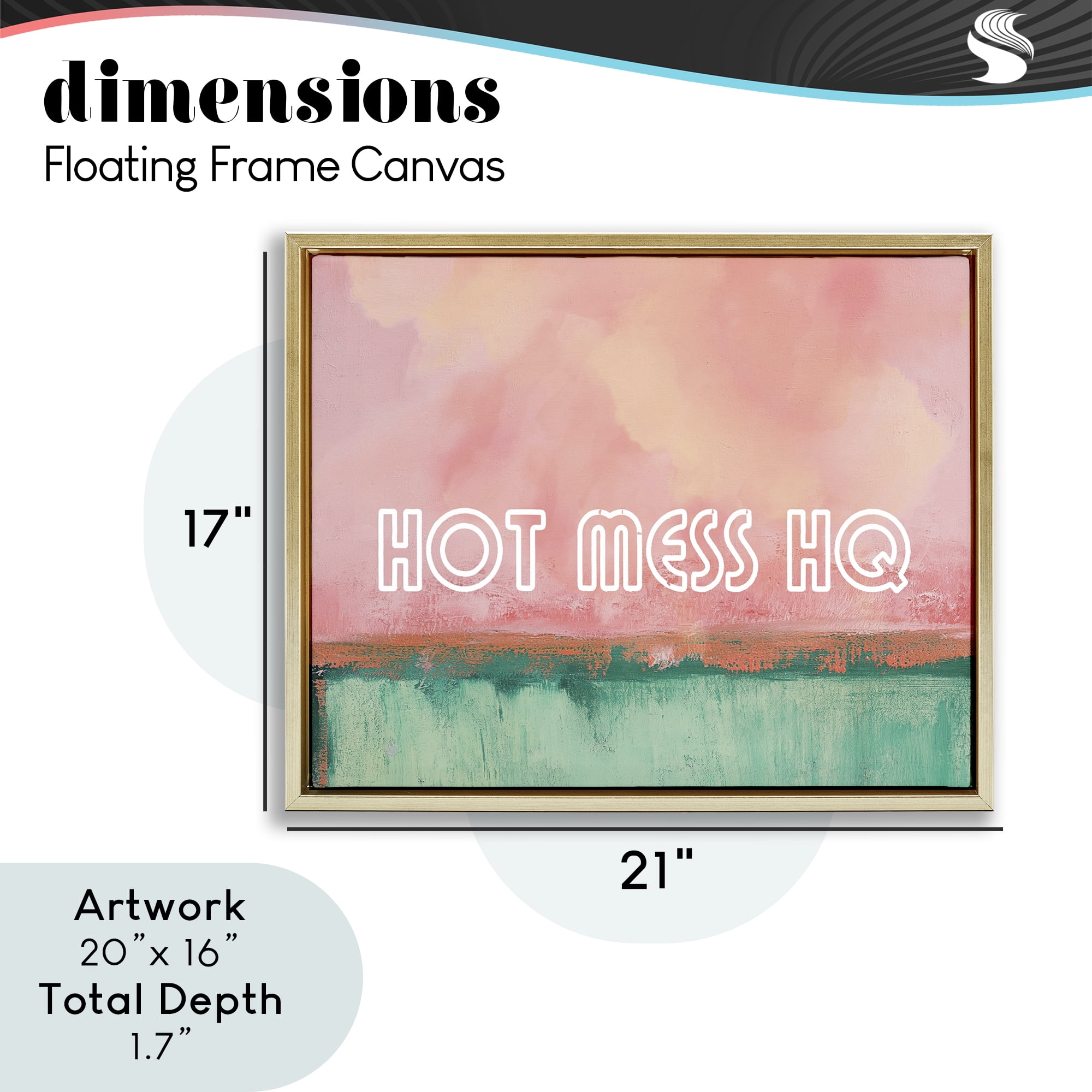 Stupell Industries Hot Mess Headquarters Gold Framed Floater Canvas Wall Art, design by Gina Kelly