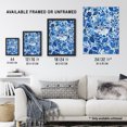 thumbnail image 3 of Artery8 Cat Lover Floral Blue China Pattern Watercolour Living Room Unframed Wall Art Print Poster Home Decor Premium, 3 of 3