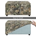 thumbnail image 5 of Xoenoiee Green Hunting Camo Print Stretch Rectangle Ottoman Cover Breathable Folding Storage Stool Furniture Protector Soft Rectangle Slipcover with Elastic Bottom, S, 5 of 7