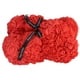 thumbnail image 4 of Oso de flores de 21 cm con forma de rosa roja, romántico oso de flores artificiales para el día de San Valentín para aniversario de bodas, 4 of 15