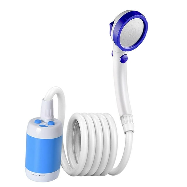S SERENABLE Portable Outdoor Camping Shower with Pump Bathing Blue