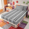 thumbnail image 2 of Erosebridal Linear Geometric Zipper Queen Comforter Set with Fitted Sheet and 2 Pillowcases,Abstract Striped Zipper Bedding Set,Black Reversible,4pcs, 2 of 7