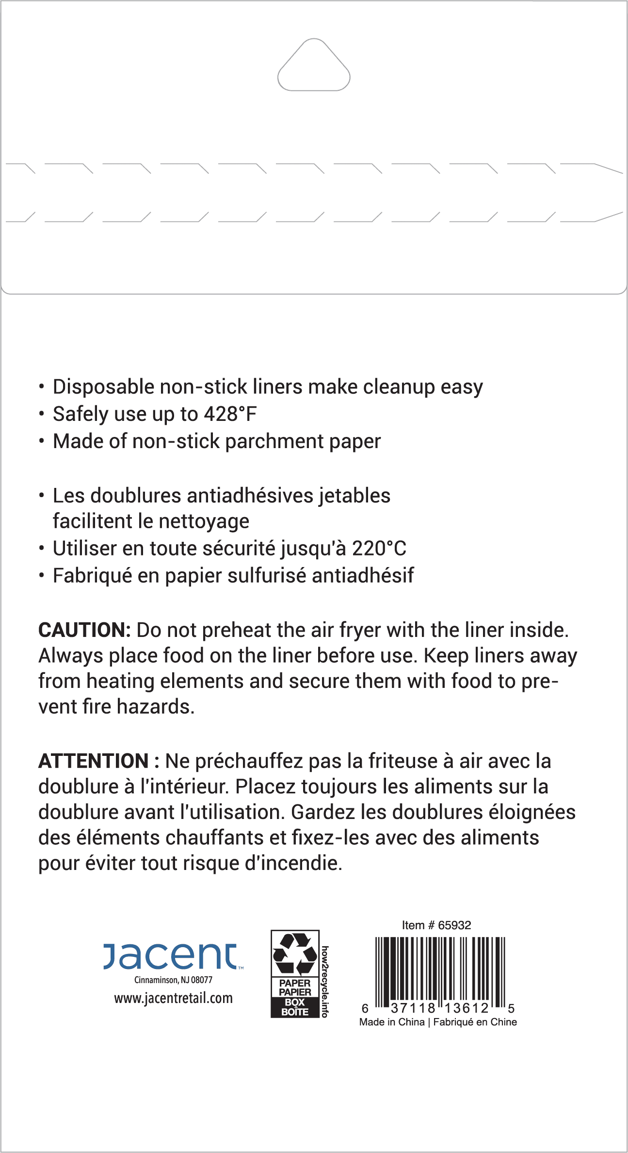 Culinary Elements Air Fryer Liner 50 Ct