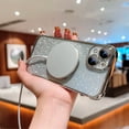 thumbnail image 5 of Magnetic Case for iPhone 15, [Compatible with MagSafe] Non-Yellowing Glitter Shining Paper Clear Case for Women Girls, Rugged Shockproof Protection Phone Cover for iPhone 15, Silver, 5 of 9
