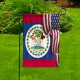 thumbnail image 4 of Flag Waving American Flag Belizean Belize U.S.A Friendship Patriotic Proud House Flag, Double-Sided Decorative Outdoor Flag, Polyester Yard Flag 29.5 x 39.5 in, 4 of 5