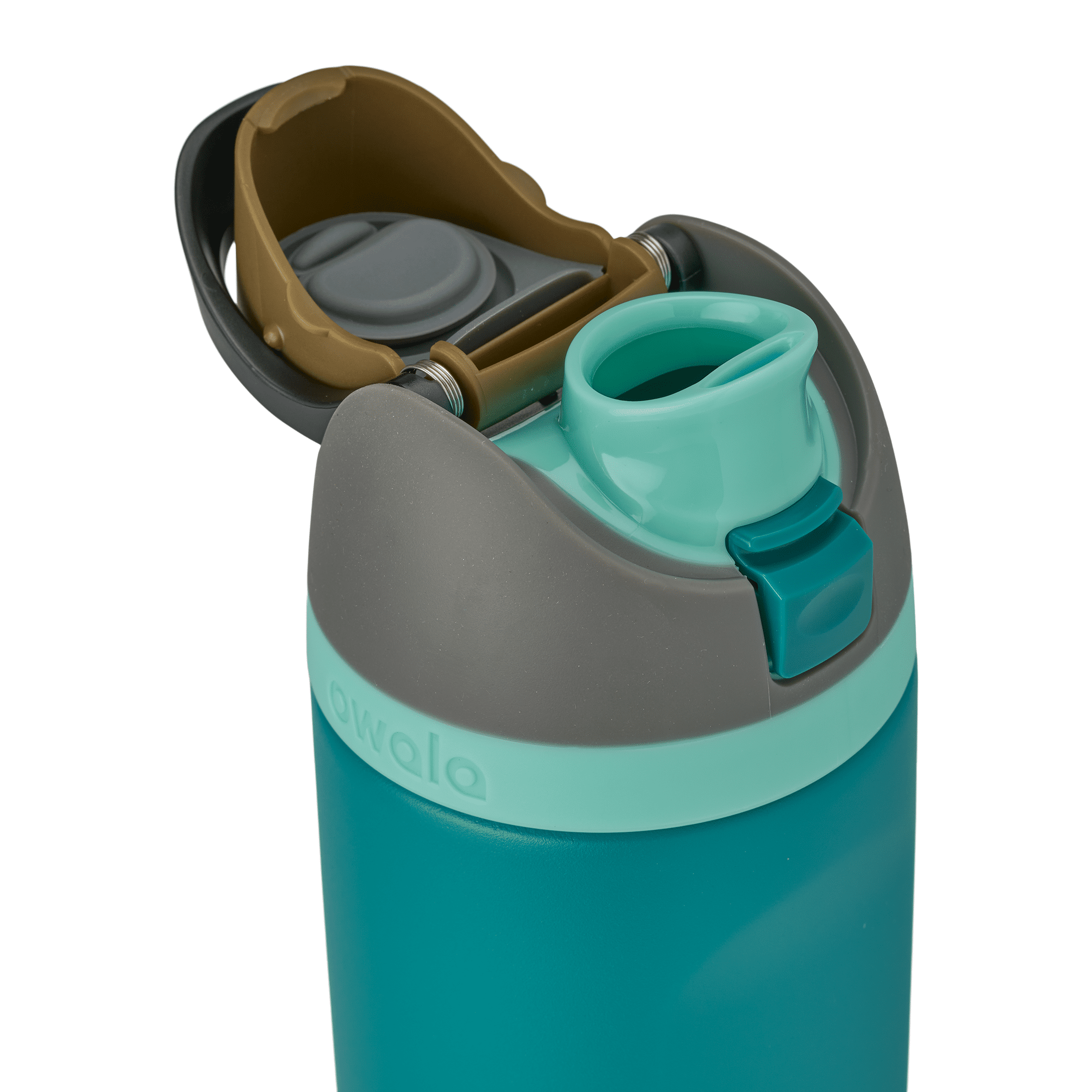 Owala FreeSip Insulated Stainless Steel Water Bottle with Straw and Carry Handle, 19 Ounce, Tropical Rain Teal