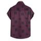 thumbnail image 5 of Blusa informal de manga corta con estampado de rayas playeras y botones para hombre Pompotops oipoqjl27774, 5 of 9