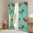 thumbnail image 3 of Feelyou Brown Dachshund Child Black Out Curtains, Kawaii Christmas Animal Curtains Pack of 2 (42x63 Each), Cartoon Bowknot Bell Bedroom Curtains, Blackout Curtains Bedroom Decor, 3 of 6