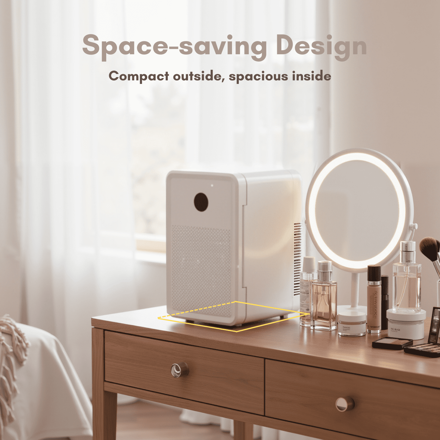 Advwin 22L Mini Fridge for Bedroom, Small Skincare Refrigerator Cooler for Drinks, Dorm, Office, White