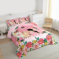 thumbnail image 3 of Feelyou Kawaii Farm Cow Bedding Comforter Set for Teen, Romantic Rose Flower Twin Comforter Sets, Cute Rustic Animal Reversible Bedding Set, Breathable Home Decor, 2pcs, 3 of 8