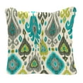 thumbnail image 2 of Jordan Manufacturing 24" x 24" Paso Turquoise Multicolor Ikat Square Tufted Outdoor Deep Seat Chair Back Cushion with Fabric Button (2 Pack), 2 of 10