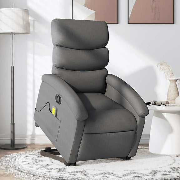 vidaXL Electric Stand Up Massage Recliner Chair Dark Gray