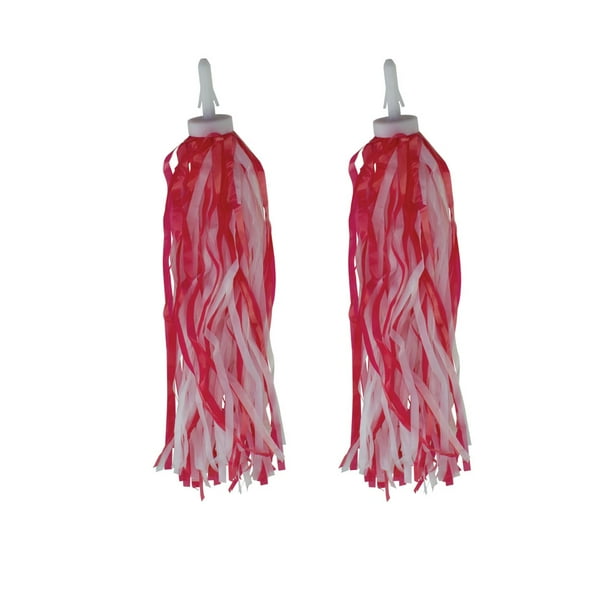 Bicycle Handlebar Streamers Tassels (Red/White)