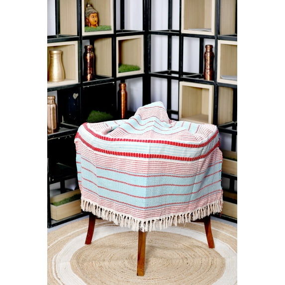 Hand Woven Couch Décor Blanket Multicolor Throw Blanket Bohemian Beach Mud cloth