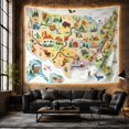 thumbnail image 6 of United States Road Trip Map with Pins and Wildlife, Adventurous Illustration for Travel Lovers, Map Wall Decor Graduation Gift, Tapestry Wall Hanging for Classroom and Dorm, 6 of 7