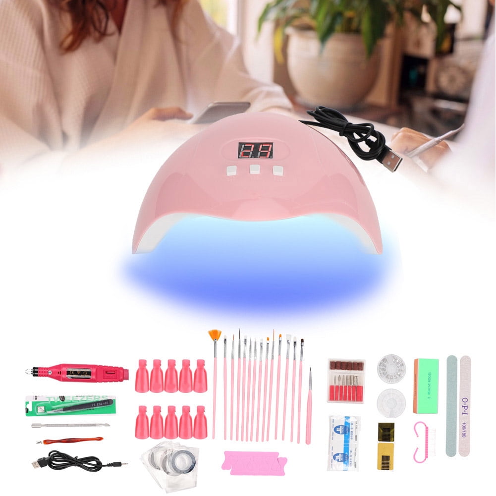 Suodoka Professional 54W Nail Art Tool Kit with UV LED Manicure Light, High-Speed Nail Drill, and Essential Gel Polish Set (22.0 x 19.0 x 17.0 inches / 55.8 x 48.2 x 43.1 cm)
