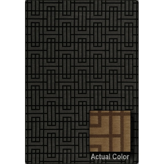 Milliken Imagine Area Rug LOCKPORT Lockport Brushed Bronze Grid Blocks 2' 1" x 7' 8" Rectangle