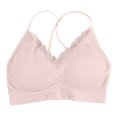 thumbnail image 2 of invisible con finos para mujer, almohadils extraíbles, es cómodos, Top para todos los días, escote en V Rosado Hugo Top de tirantes tipo bralette con relleno para mujer, 2 of 9