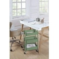 thumbnail image 4 of SunnyPoint 3-Tier Compact Rolling Metal Utility Cart with Caster Wheels, TURQ, 4 of 7