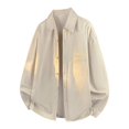 thumbnail image 2 of Bxsruta Mens Button Down Shirts Long Sleeve Loose Fit Casual Button Up Tops with Chest Pocket, 2 of 7