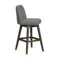 thumbnail image 3 of HomeRoots 491354 30 in. Solid Wood Swivel Bar Chair with Footrest, Grey, 3 of 5