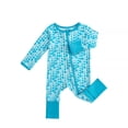 thumbnail image 2 of lnmuld Long Sleeve Zip Up Onesie All Over Camping Print Cotton Boy Girl Sleep N Play Fold Over Cuff Casual Jumpsuit 9-12 Months,Sky Blue, 2 of 3