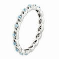 thumbnail image 3 of Sterling Silver Stackable Expressions Blue Topaz Braided & Twisted Ring Size 5, 3 of 5