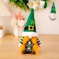 thumbnail image 4 of Conjunto de 2, sombrero verde con trébol, adorno colgante de trébol de la suerte del Festival irlandés para ancianos sin rostro, decoraciones de día, 4 of 5